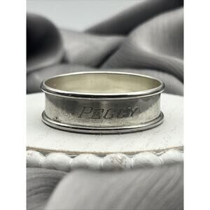 Vintage Webster Sterling Silver Napkin Ring "Peggy ” name engraving